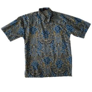 Vintage Men’s short sleeve printed collared shirt